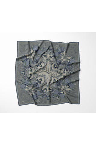 Tencel Monare Eşarp Şal Desen Küf Yeşili 90x90