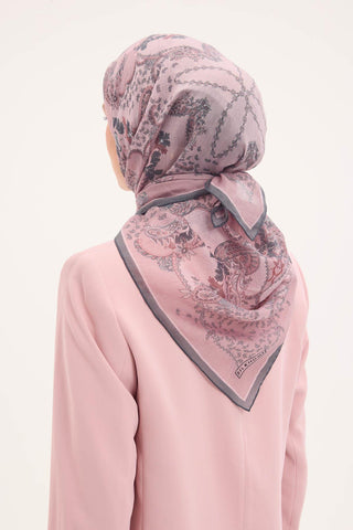 Tencel Monare Eşarp Şal Desen Pudra Vizon 90x90