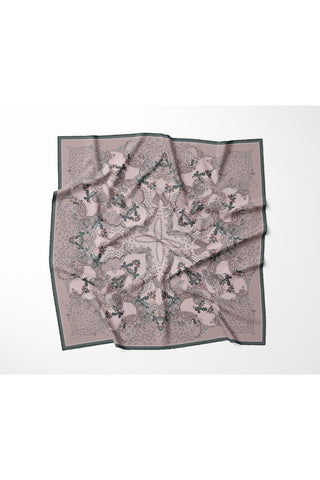 Tencel Monare Eşarp Şal Desen Pudra Vizon 90x90
