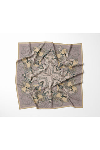 Tencel Monare Eşarp Şal Desen Soluk Lila 90x90