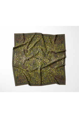 Tencel Monare Eşarp Taş Desen Haki 90x90