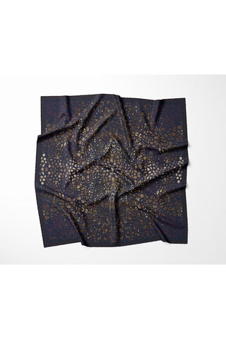 Tencel Monare Eşarp Taş Desen Koyu Lacivert 90x90