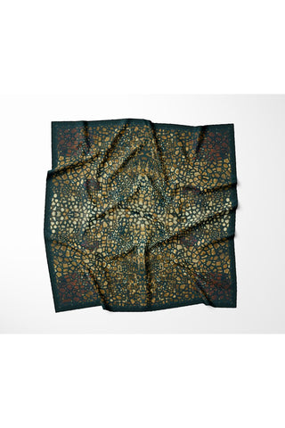 Tencel Monare Eşarp Taş Desen Lacivert 90x90