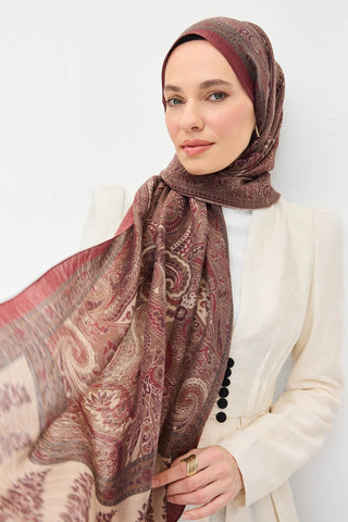 Tencel Monare Şal Bohem Kahverengi