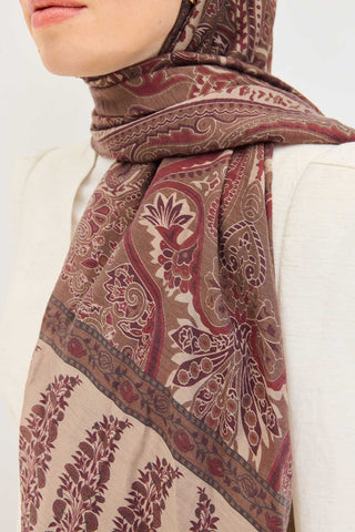 Tencel Monare Şal Bohem Kahverengi - Monare Şal - | Silk Home