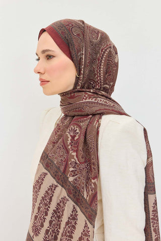 Tencel Monare Şal Bohem Kahverengi