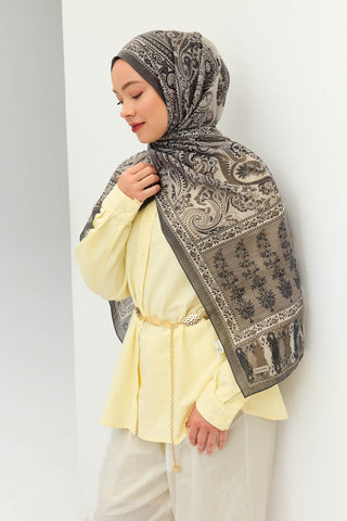 Tencel Monare Şal Bohem Koyu Gri