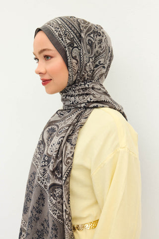 Tencel Monare Şal Bohem Koyu Gri
