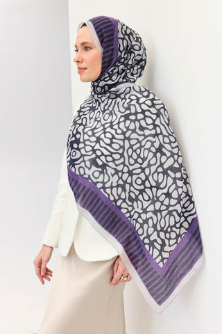 Tencel Monare Şal Coral  Açık Siyah