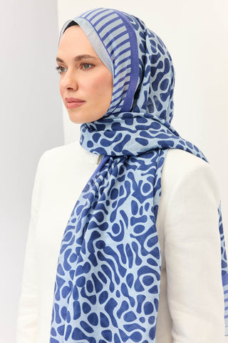 Tencel Monare Şal Coral Bebe Mavisi