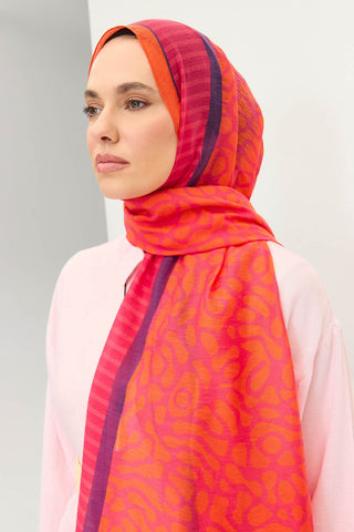 Tencel Monare Şal Coral Fuşya - Monare Şal - | Silk Home
