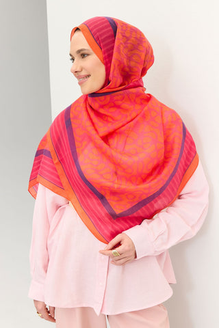 Tencel Monare Şal Coral Fuşya