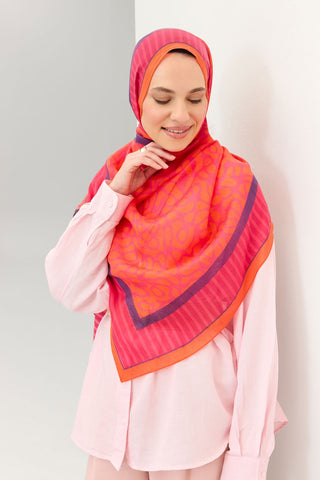 Tencel Monare Şal Coral Fuşya - Monare Şal - | Silk Home