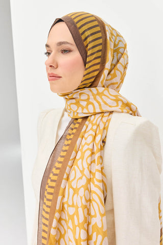 Tencel Monare Şal Coral Hardal