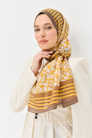 Tencel Monare Şal Coral Hardal