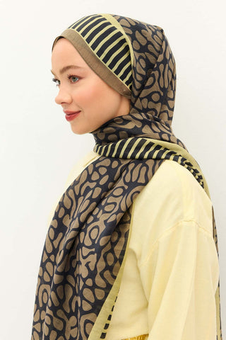 Tencel Monare Şal Coral Kahverengi