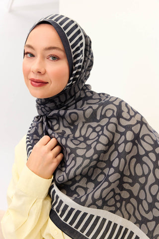 Tencel Monare Şal Coral Koyu Lacivert