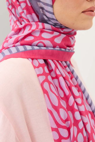 Tencel Monare Şal Coral Koyu Pembe
