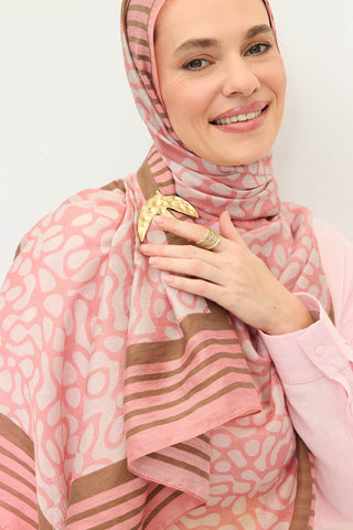 Tencel Monare Şal Coral Pembe