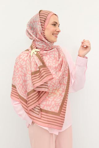 Tencel Monare Şal Coral Pembe