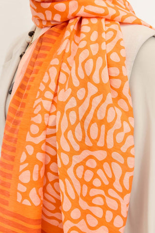 Tencel Monare Şal Coral Turuncu