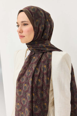 Tencel Monare Şal Tomurcuk Acı Kahve