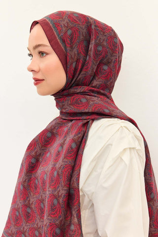 Tencel Monare Şal Tomurcuk Bordo