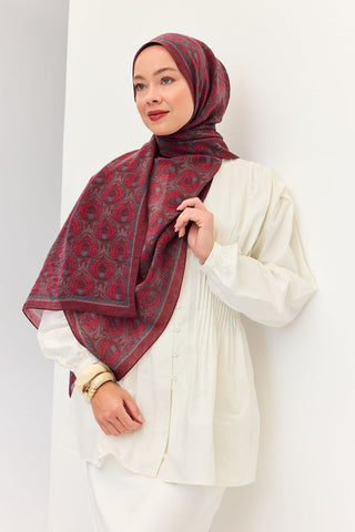 Tencel Monare Şal Tomurcuk Bordo