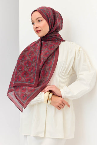 Tencel Monare Şal Tomurcuk Bordo