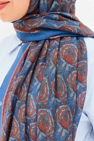 Tencel Monare Şal Tomurcuk İndigo