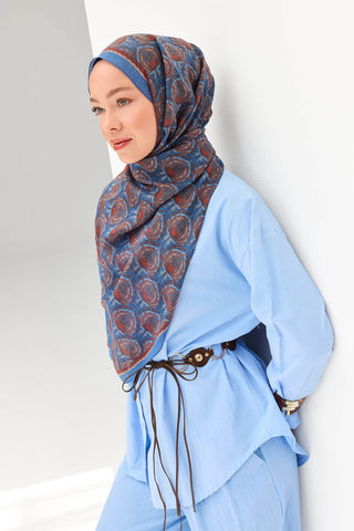 Tencel Monare Şal Tomurcuk İndigo