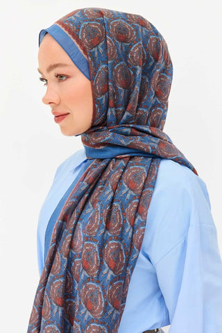 Tencel Monare Şal Tomurcuk İndigo