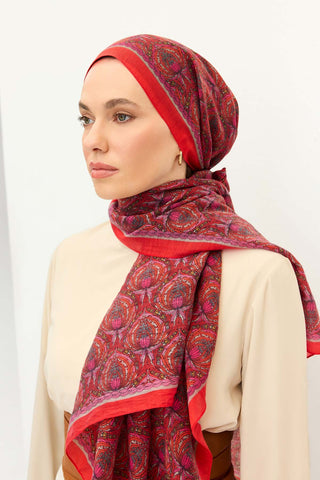 Tencel Monare Şal Tomurcuk Kırmızı