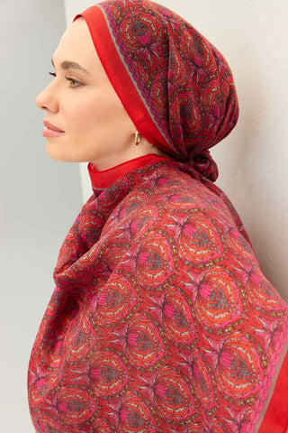 Tencel Monare Şal Tomurcuk Kırmızı