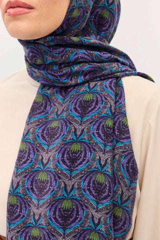 Tencel Monare Şal Tomurcuk Koyu Mor