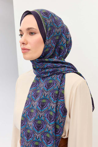 Tencel Monare Şal Tomurcuk Koyu Mor