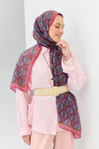Tencel Monare Şal Tomurcuk Koyu Pembe