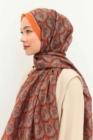 Tencel Monare Şal Tomurcuk Turuncu