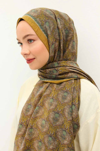 Tencel Monare Şal Tomurcuk Yağ Yeşili