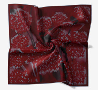 Twill İpek Bloom Eşarp Bordo 90x90