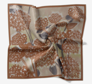 Twill İpek Bloom Eşarp Taba  90x90