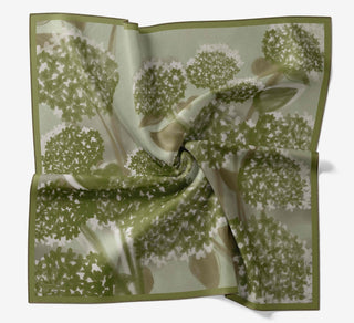 Twill İpek Bloom Eşarp Yeşil 90x90