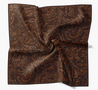 Twill İpek Büyük Boy Eşarp Kahverengi - Twill İpek Eşarp Büyük Boy - | Silk Home
