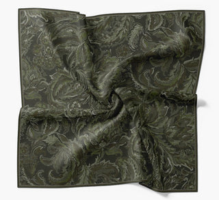 Twill İpek Büyük Boy Eşarp Koyu Yeşil - Twill İpek Eşarp Büyük Boy - | Silk Home