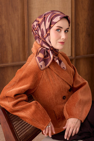 Twill İpek Eşarp Aurelia Bordo - Twill İpek Eşarp - | Silk Home