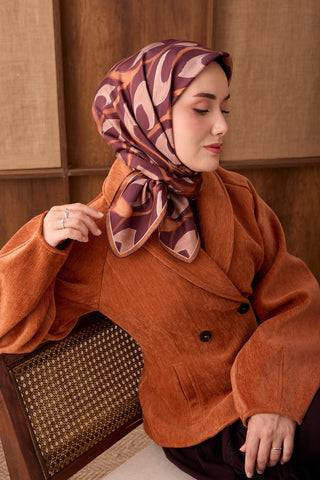 Twill İpek Eşarp Aurelia Bordo - Twill İpek Eşarp - | Silk Home