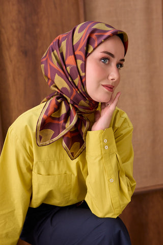 Twill İpek Eşarp Aurelia Mürdüm - Twill İpek Eşarp - | Silk Home