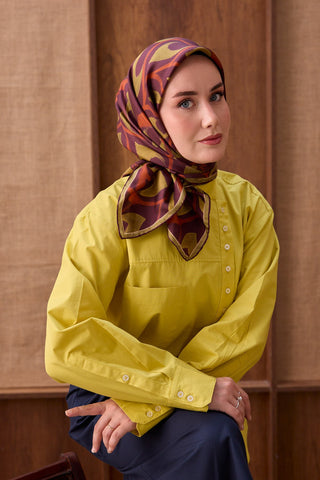 Twill İpek Eşarp Aurelia Mürdüm - Twill İpek Eşarp - | Silk Home