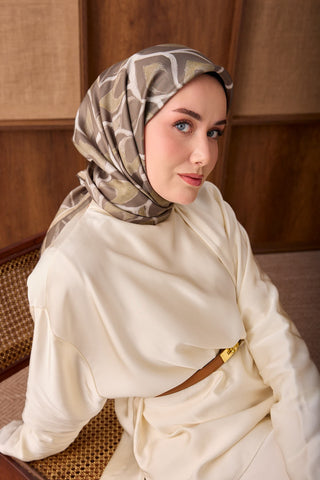 Twill İpek Eşarp Aurelia Orman Yeşili - Twill İpek Eşarp - | Silk Home