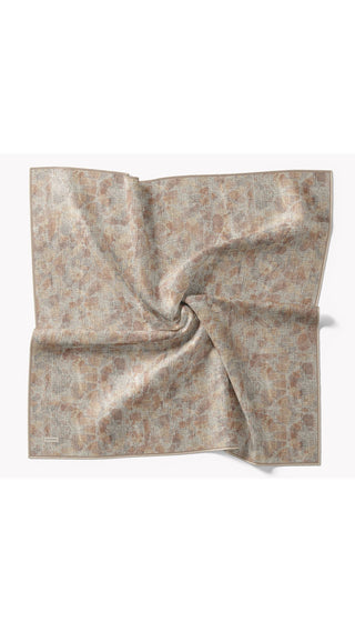 Twill İpek Eşarp Batik Bej - Twill İpek Eşarp - | Silk Home